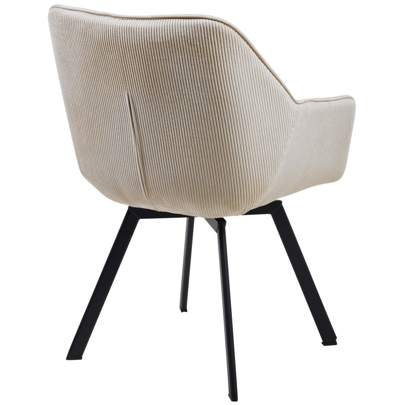 Chaise de salle à manger Jordi Cord crème