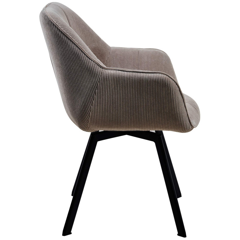 Chaise de salle à manger Jordi Cord brun