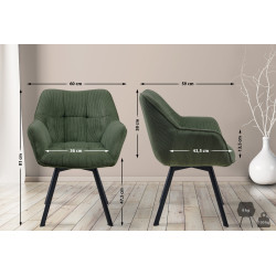 Chaise de salle à manger Jordi Cord vert