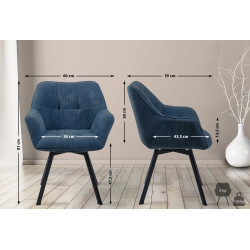 Chaise de salle à manger Jordi Cord bleu