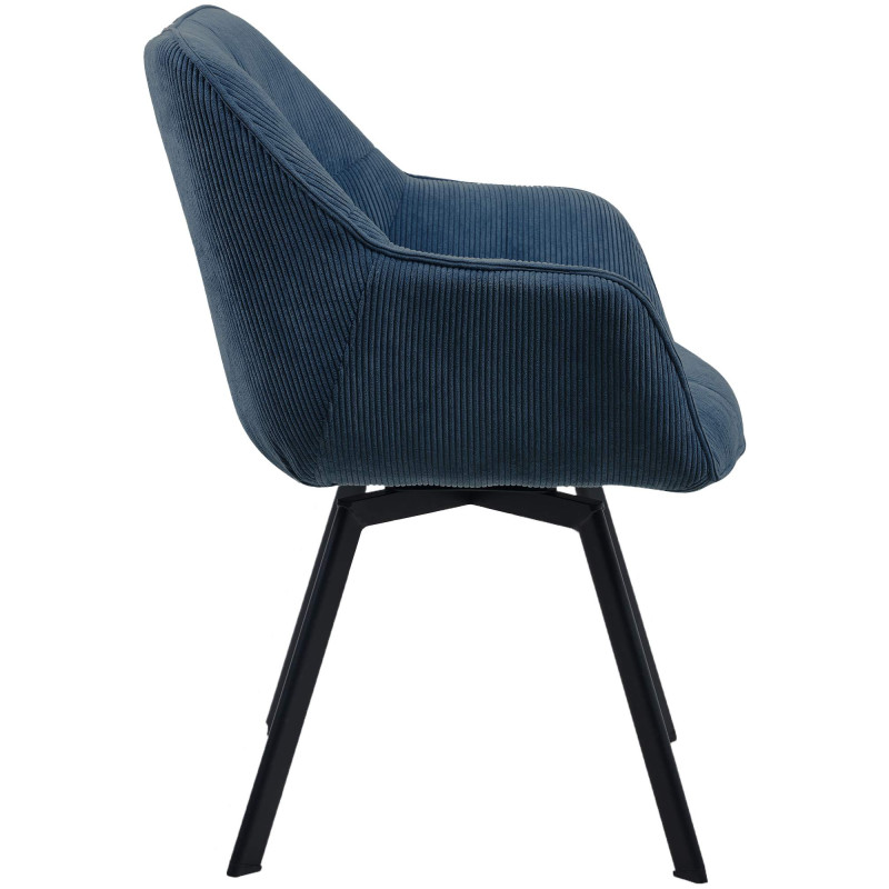 Chaise de salle à manger Jordi Cord bleu