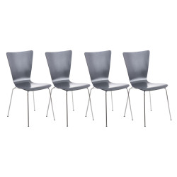 Ensemble de 4 chaises visiteurs gris Aaron