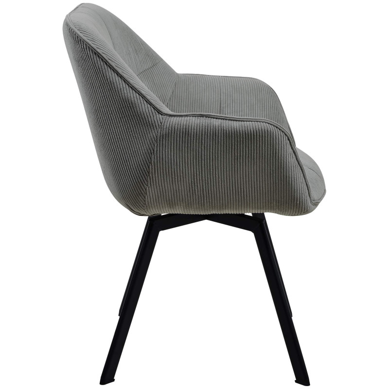 Chaise de salle à manger Jordi Cord gris