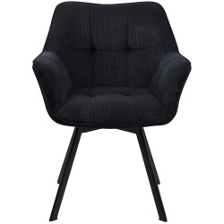 Chaise de salle à manger Jordi Cord noir