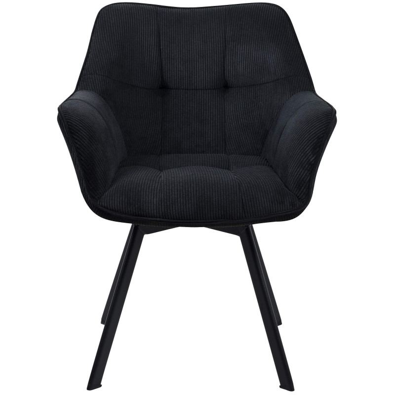 Chaise de salle à manger Jordi Cord noir