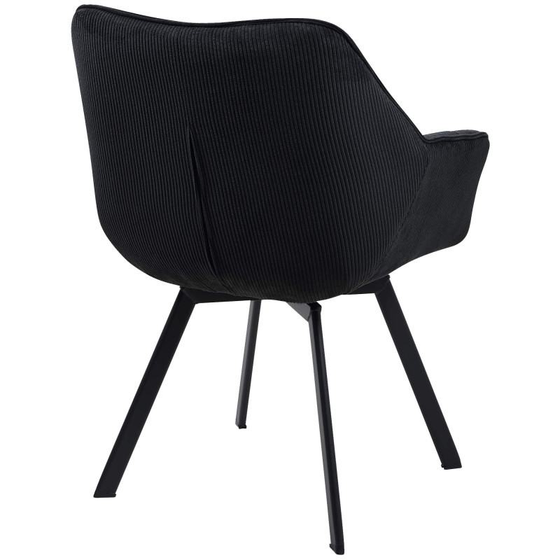 Chaise de salle à manger Jordi Cord noir