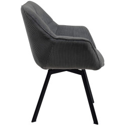 Chaise de salle à manger Jordi Cord gris foncé