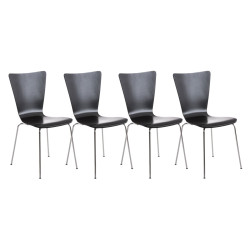 Ensemble de 4 chaises visiteurs Aaron, noires