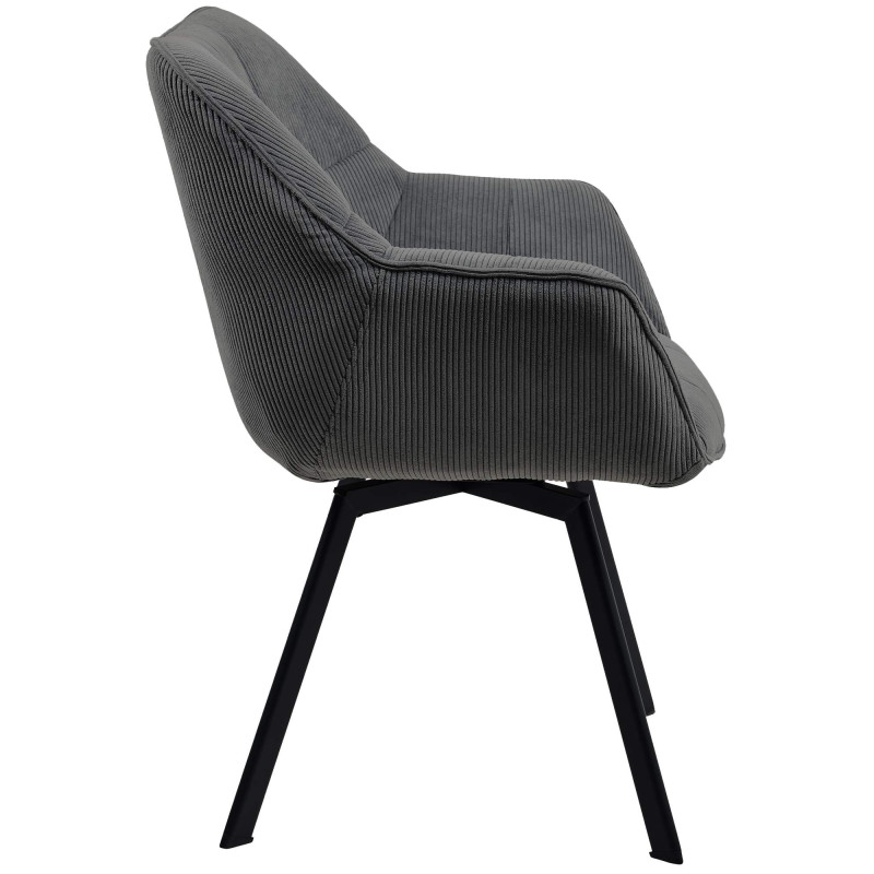 Chaise de salle à manger Jordi Cord gris foncé