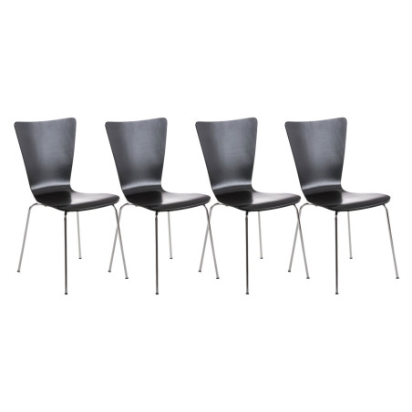 Ensemble de 4 chaises visiteurs Aaron, noires