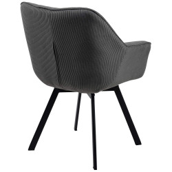 Chaise de salle à manger Jordi Cord gris foncé