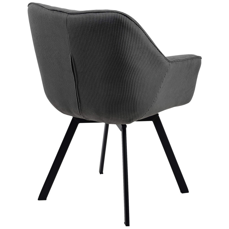 Chaise de salle à manger Jordi Cord gris foncé