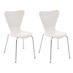 Ensemble de 2 chaises visiteurs Calisto blanches