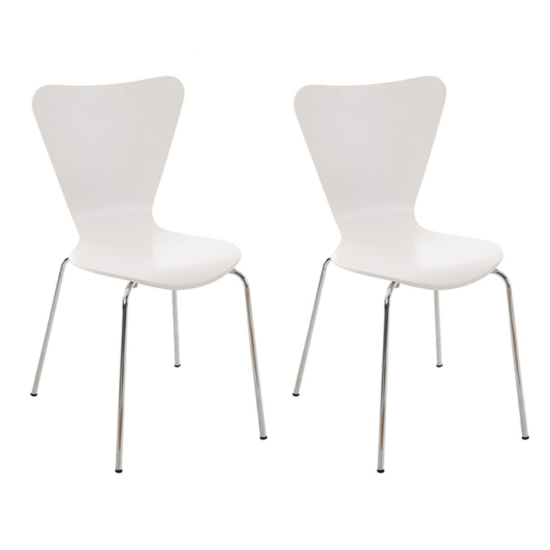 Ensemble de 2 chaises visiteurs Calisto blanches