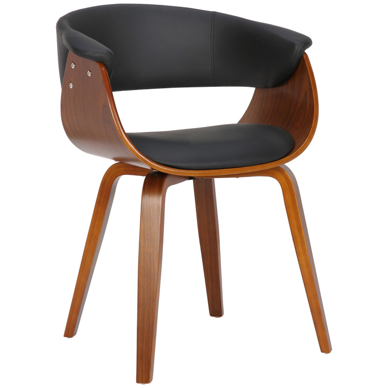 Lot de 2 chaises Bruce simili cuir noyer noir
