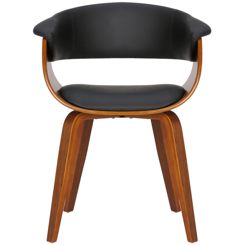 Lot de 2 chaises Bruce simili cuir noyer noir