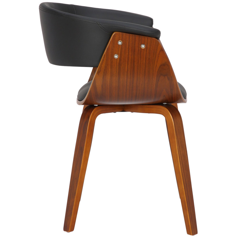 Lot de 2 chaises Bruce simili cuir noyer noir