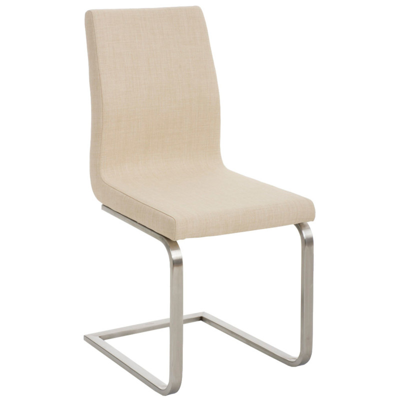 Lot de 2 chaises de salle à manger tissu Belfort crème