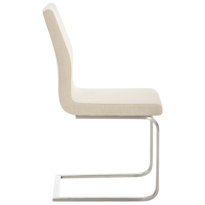 Lot de 2 chaises de salle à manger tissu Belfort crème