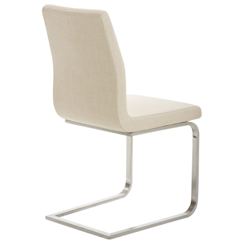 Lot de 2 chaises de salle à manger tissu Belfort crème