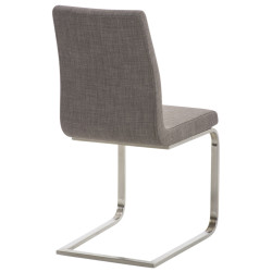Lot de 2 chaises de salle à manger tissu Belfort gris