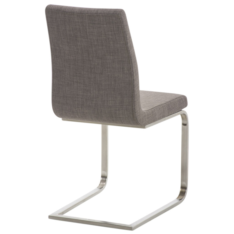 Lot de 2 chaises de salle à manger tissu Belfort gris