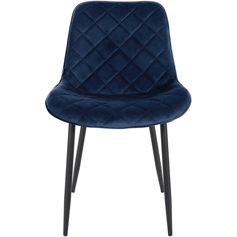 Lot de 4 chaises Springs velours bleu