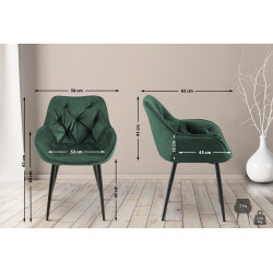 Chaise Tanna velours vert