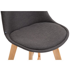 Lot de 2 tabourets de bar Cannes tissu natura gris foncé