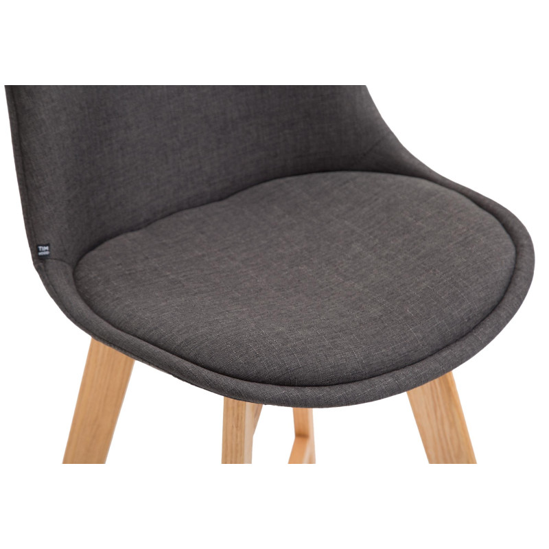 Lot de 2 tabourets de bar Cannes tissu natura gris foncé
