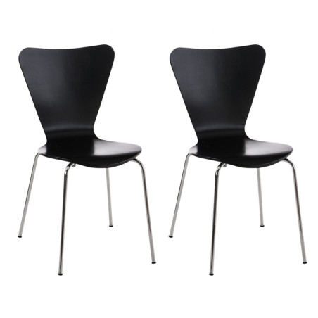 Lot de 2 chaises visiteurs Calisto noir