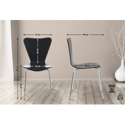Lot de 2 chaises visiteurs Calisto noir