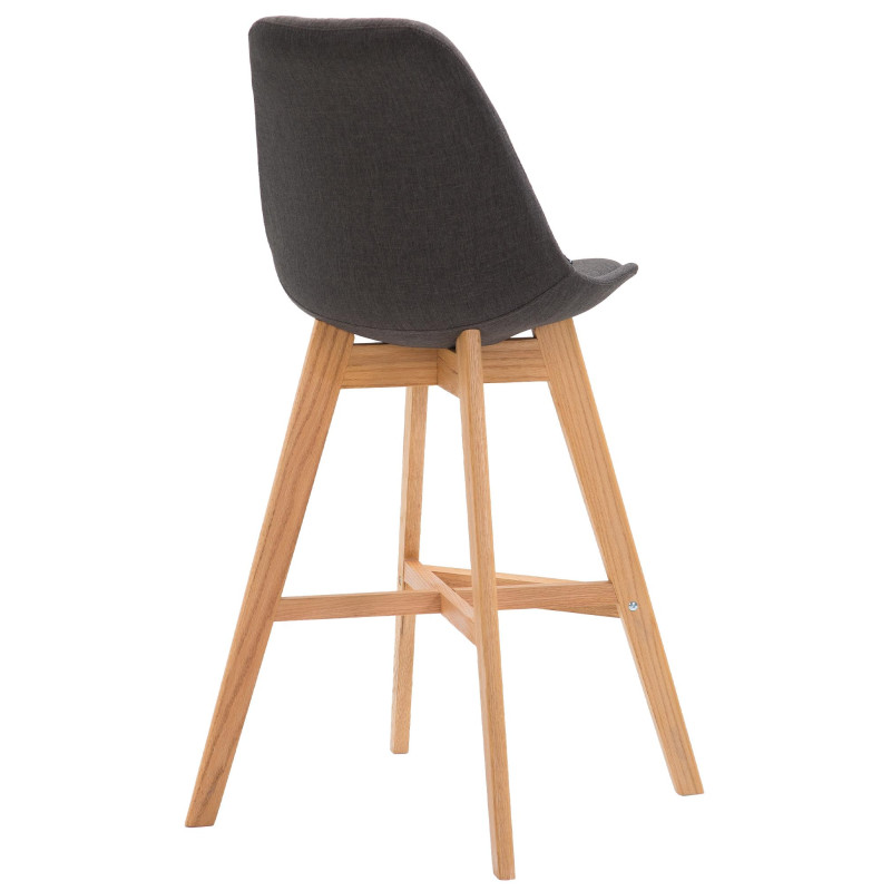 Lot de 2 tabourets de bar Cannes tissu natura gris foncé
