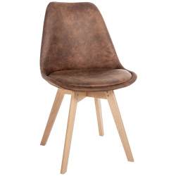 Chaise Vintage Linares brun