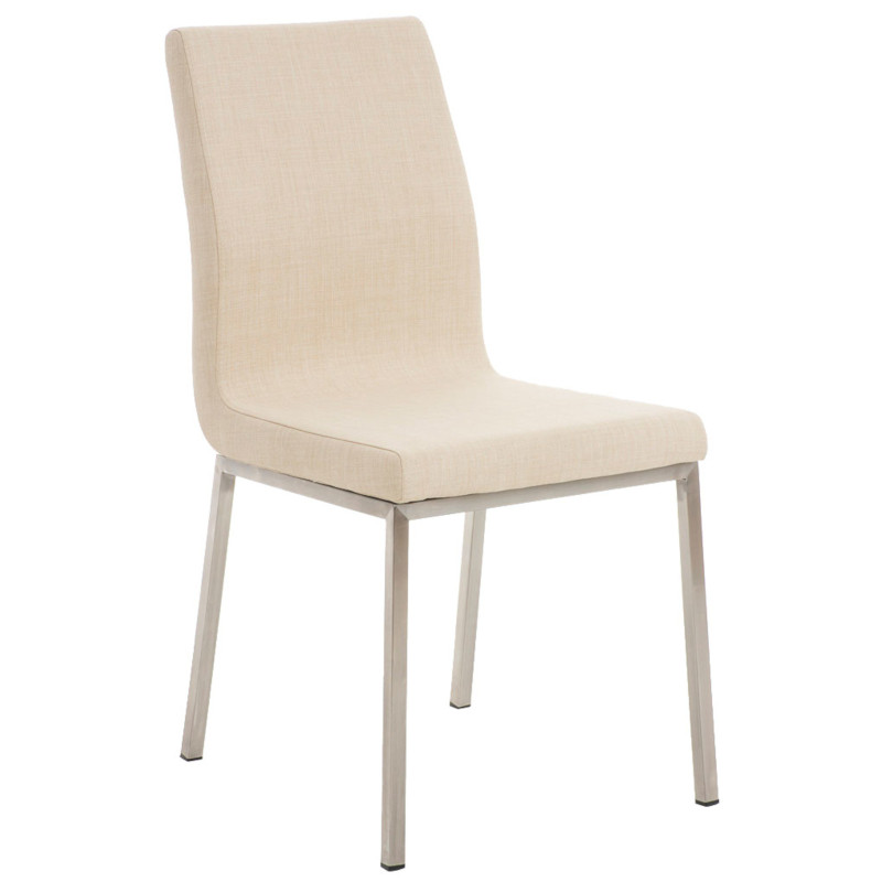 Lot de 2 chaises de salle à manger tissu Colmar crème
