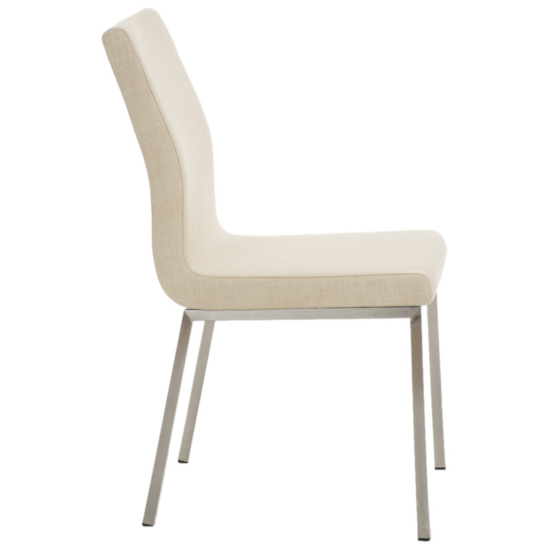 Lot de 2 chaises de salle à manger tissu Colmar crème