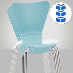 Ensemble de 4 chaises visiteurs Calisto bleu clair