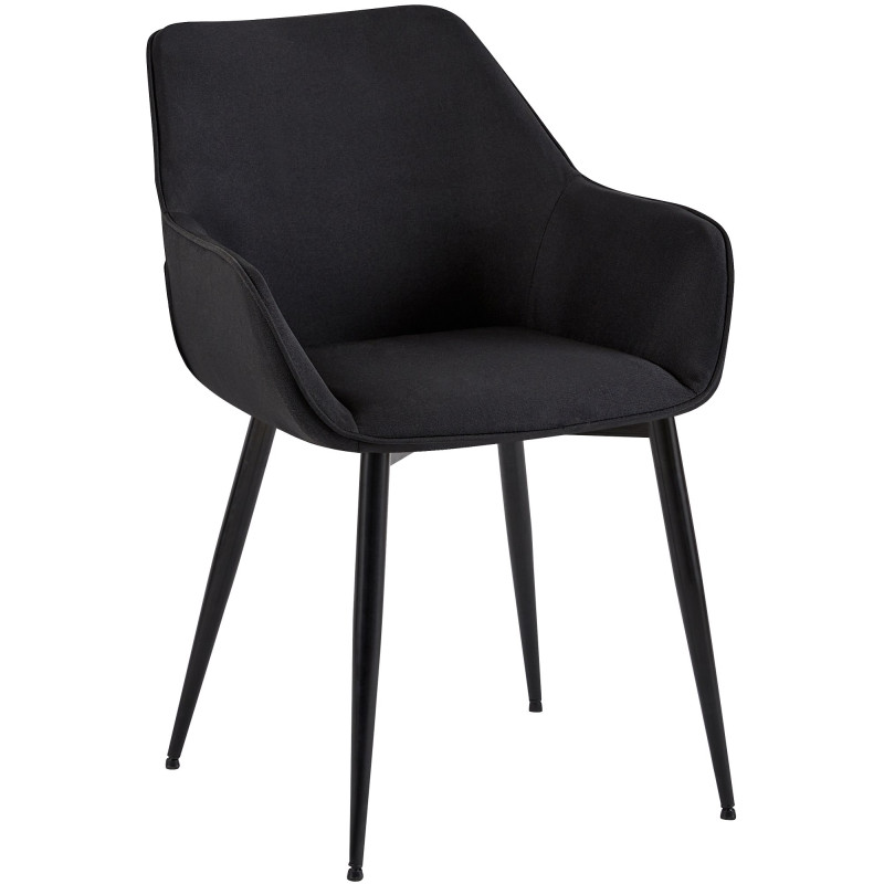 Chaise de salle à manger tissu Vessa noir