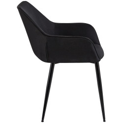 Chaise de salle à manger tissu Vessa noir