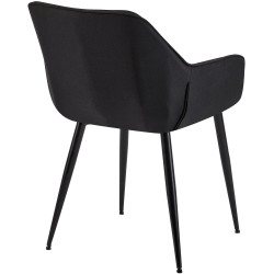 Chaise de salle à manger tissu Vessa noir