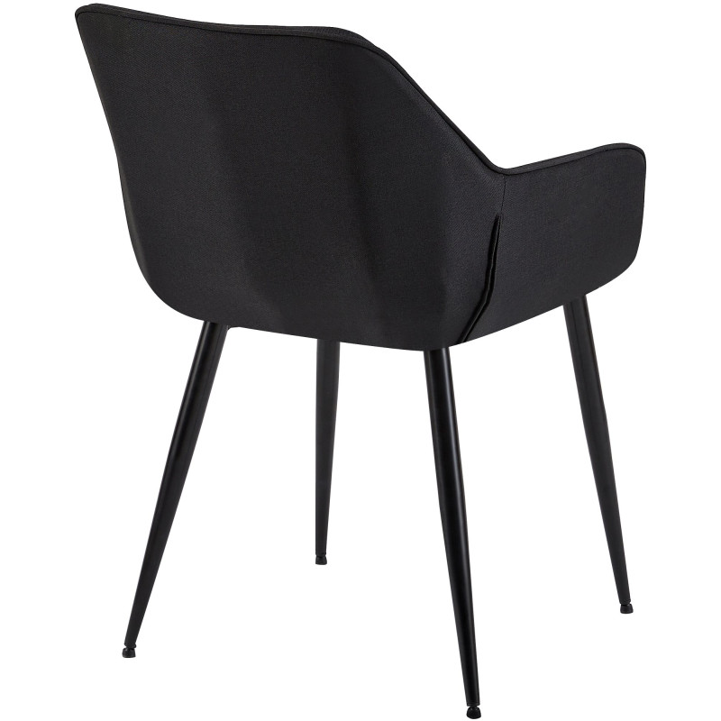 Chaise de salle à manger tissu Vessa noir