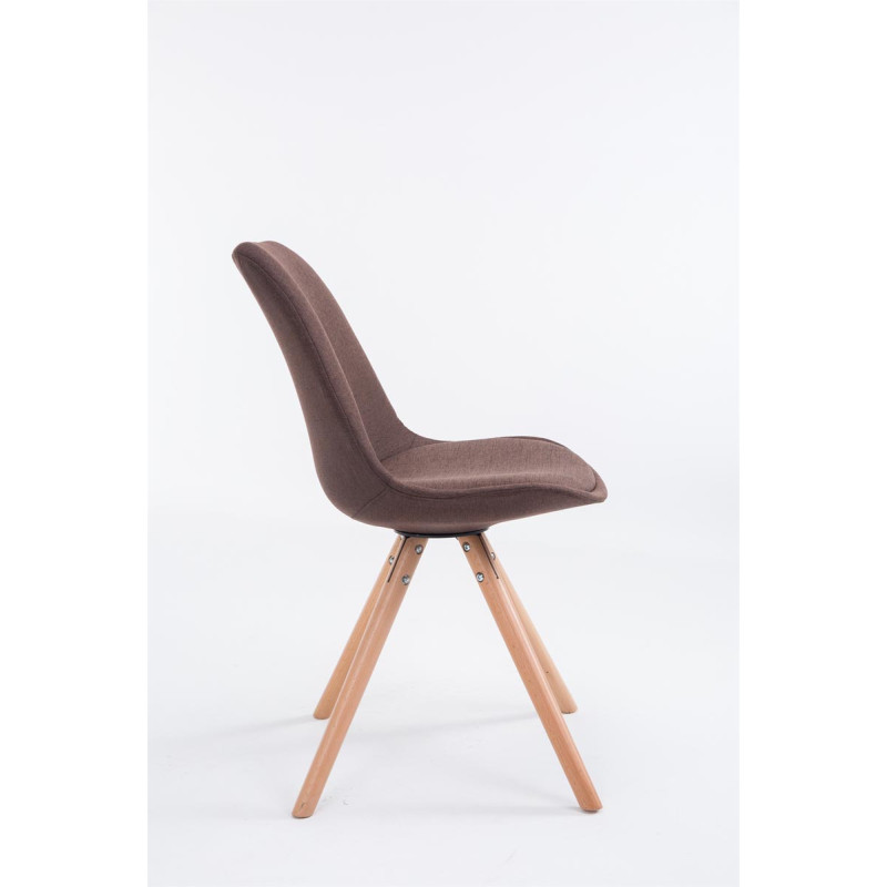 Sedia Toulouse in stoffa gambe tonde marrone,natura