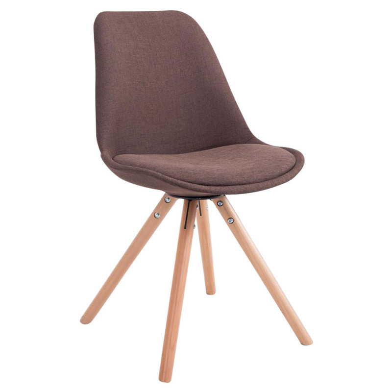 Sedia Toulouse in stoffa gambe tonde marrone,natura