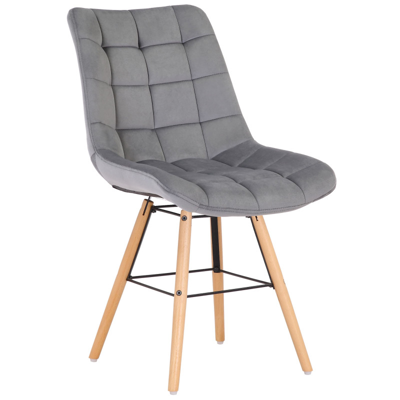 Lot de 2 chaises Leni en velours gris