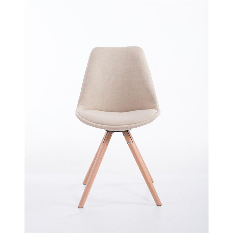 Chaise visiteur ronde en tissu Toulouse Natura cr?me