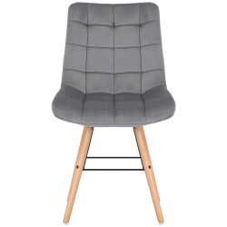 Lot de 2 chaises Leni en velours gris