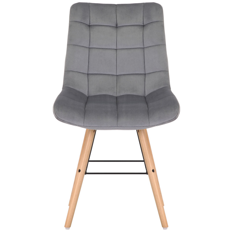 Lot de 2 chaises Leni en velours gris