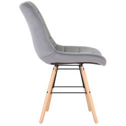 Lot de 2 chaises Leni en velours gris
