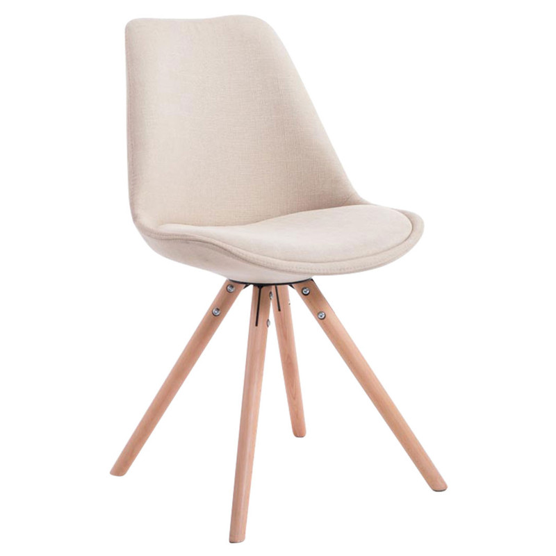 Chaise visiteur ronde en tissu Toulouse Natura cr?me