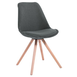 Sedia Toulouse in stoffa gambe tonde grigio scuro,natura